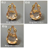 Faceted pear-shaped smoky crystal ring