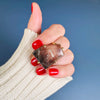 Freeform faceted chunky lodolite quartz crystal statement ring
