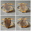 Freeform faceted smoky quartz cuff bracelet