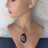 Purple agate slice pendant