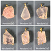 Oversized freeform faceted rose quartz pendant