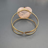 Rose quartz heart cuff bracelet