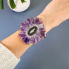 Oversized amethyst stalactite statement cuff bracelet
