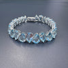 925 sterling silver blue topaz pear-shaped tennis bracelet