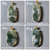 Moss agate mixed shape cabochon pendant