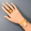 Golden healer freeform faceted cuff bracelet