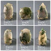 Moss agate mixed-shape cabochon rings