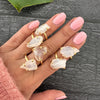 Duo milky quartz ring