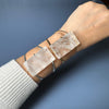 Medium faceted crystal rectangle cuff bracelet