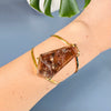 Chunky freeform faceted garden quartz statement cuff bracelet