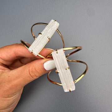 Selenite cuff bracelet