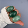 Green quartz oval cabochon ring