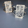 Medium faceted crystal rectangle cuff bracelet
