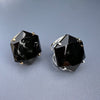 Black obsidian hexagon ring