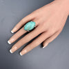 Amazonite marquise cabochon ring