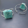 Amazonite freeform faceted cuff bracelet