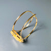 Golden healer freeform faceted cuff bracelet