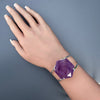 Purple amethyst hexagon cuff bracelet