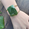Freeform faceted green quartz cuff bracelet