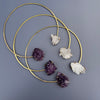 Rosette amethyst & crystal cluster choker