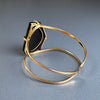 Black obsidian freeform faceted cuff bracelet