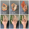 Chunky freeform faceted pink lemurian crystal statement ring