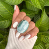 Larimar oval cabochon ring