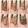 Freeform faceted chunky lodolite quartz crystal statement ring