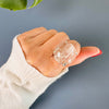 Round crystal cabochon ring