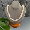 Rose quartz rondelle knotted necklace