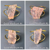 Chunky freeform faceted rose quartz statement cuff bracelet