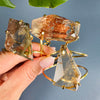 Chunky freeform faceted garden quartz statement cuff bracelet