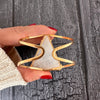 White quartz triangle cuff bracelet