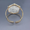 Large crystal hexagon cuff bracelet