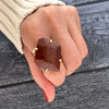 Freeform faceted red jasper ring