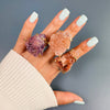 Druzy pink amethyst crystal cluster statement ring