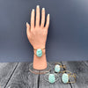 Larimar oval cabochon cuff bracelet