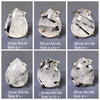 Tourmalinated quartz pear cabochon ring