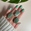 Freeform faceted green quartz ring