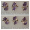 Duo rough amethyst ring