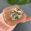 Cocktail large pyrite disk ring