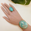 Amazonite oval cuff bracelet