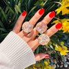 Round crystal cabochon ring
