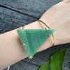 Green quartz triangle cuff bracelet