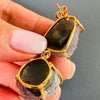 Double drop druzy amethyst dangle earrings
