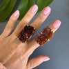 Druzy citrine cluster cocktail ring