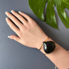 Black onyx chubby teardrop cuff bracelet