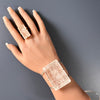 Large faceted crystal rectangle cuff bracelet