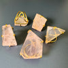 Chunky freeform faceted rose quartz statement ring