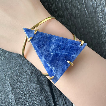 Sodalite triangle cuff bracelet